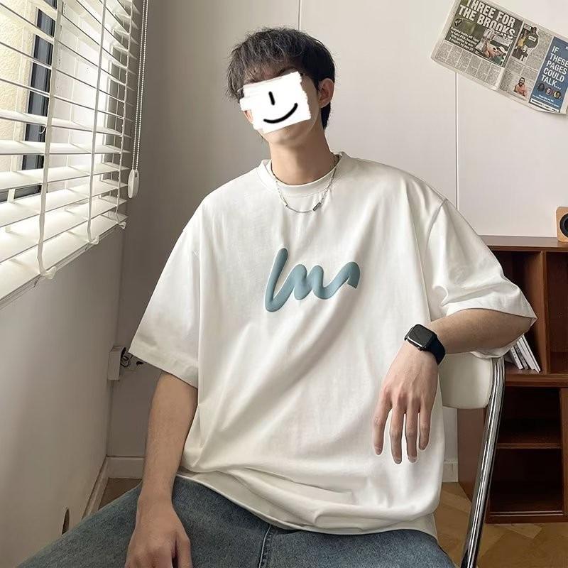 Übergröße M-8XL 2025 Herren Retro Koreanischer Gedruckter Kurzärmeliger Rundhals Lockerer T-Shirt