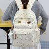 Schoolbag Cute Bear Printed Backpack Female New Versatile Middle School Student Large Capacity Leisure Travel Campus Backpack Wholesale