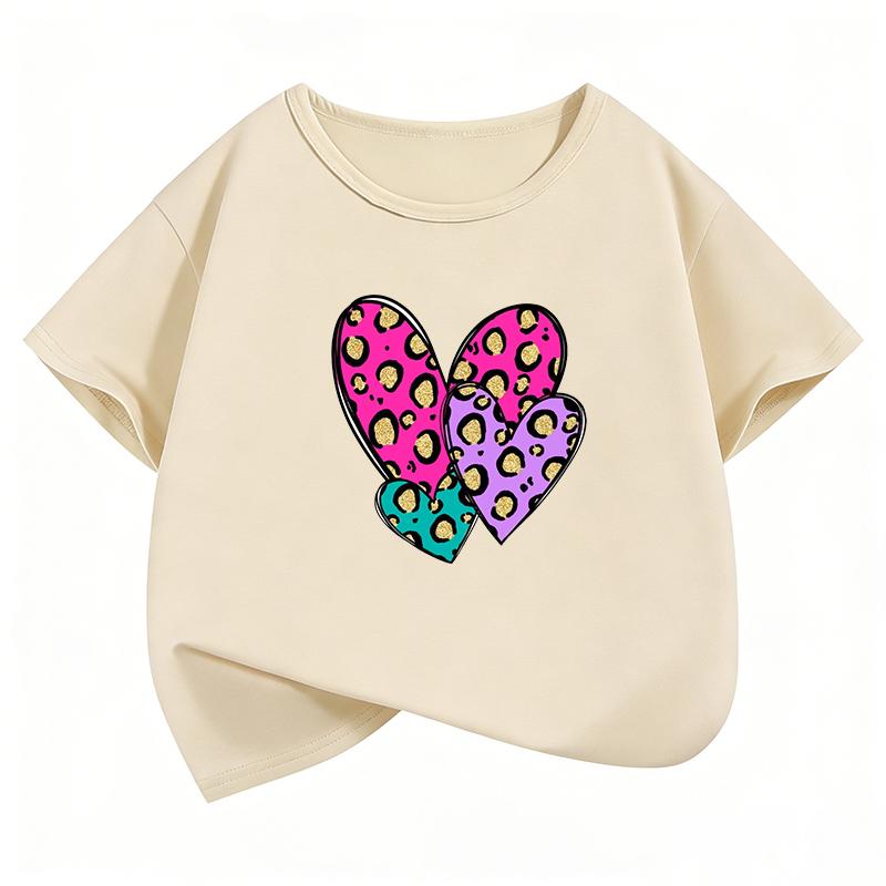 Fashion love heart Design TShirt Printed T Shirt Girls Summer Clothes Short Sleeve Tops TShirts Cute boys Clothing