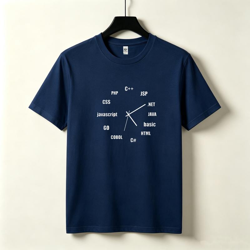 Programming Language Clock TShirt Code Developer Funny Graphic Tee Casual Cotton Streetwear Shirt for Unisex Unisex
