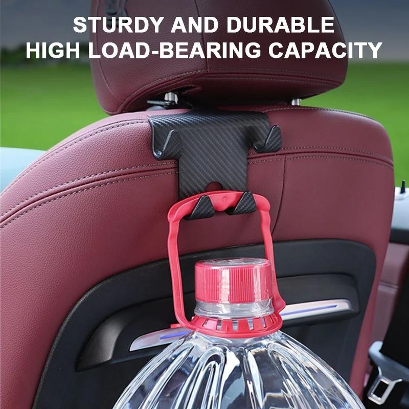 Car Seat Hook & Phone Holder - Multi-purpose ABS Headrest Storage Hook, Interior Accessories Bracket