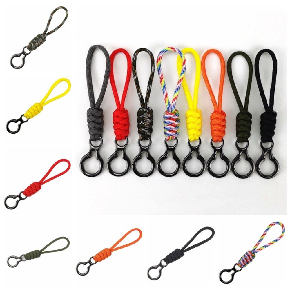 Bag Pendant Paracord Keychain Anti-lost Braided Woven Keychain Umbrella Rope Keyring  Car Trinket
