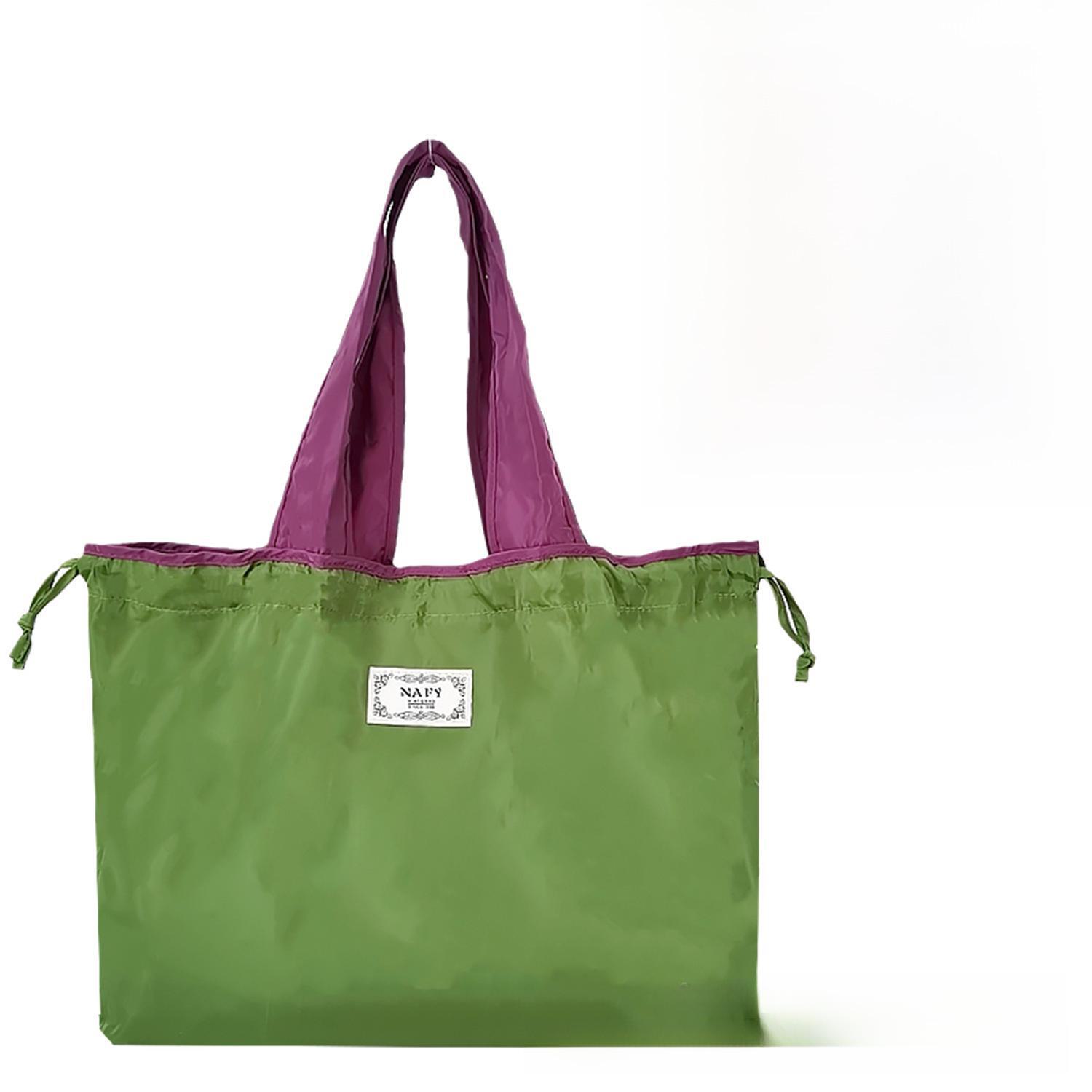 

Однотонная сумка на шнурке: Экологичная складная сумка для покупок и путешествий Medium зелёный