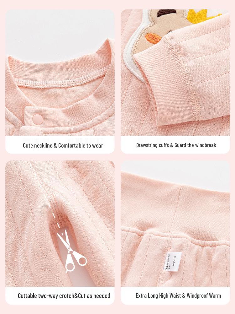 Baby Thermopajama-Set aus Baumwolle mit hohem Bund und knochenlosem Design