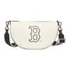 Boston Red Sox Large Logo Print Adjustable Shoulder Strap Casual Faux Leather Dumpling Bag Unisex Shoulder Bag Black White 3ACRS033N