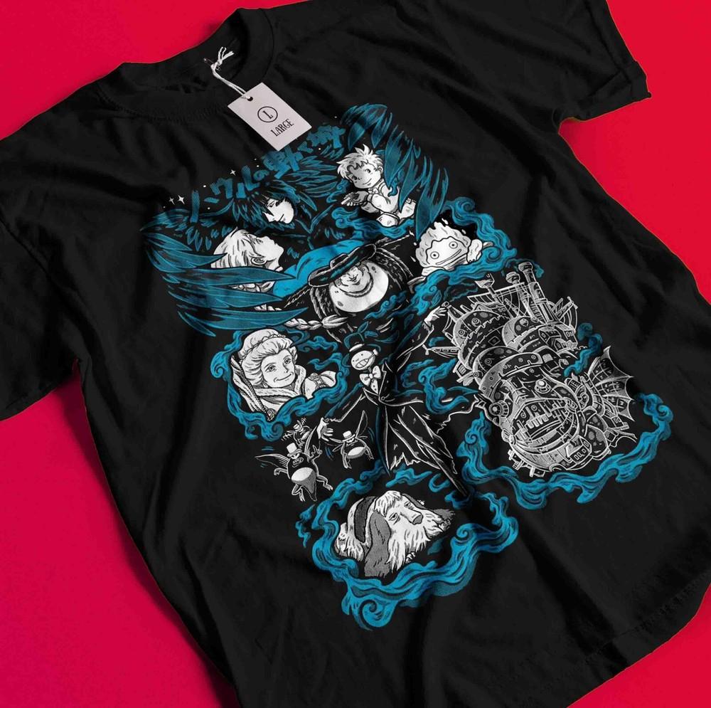 

Рубашка «Ходячий замок Хаула» Футболка Софи Хаттер Футболка Хаула Футболка Кальцифера Hauru Tee BB1436 XL