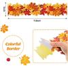 60 Pcs 60 ft Fall Thanksgiving Bulletin Board Border Pumpkin Maple Leaves Bulletin Board Border Trim Scalloped Decorations Stickers for Fall Autumn