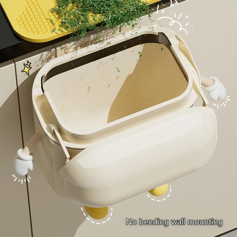 Trash Can Under Counter Kitchen Waste Bin Hanging Garbage Can Large Capacity, Cabinet Door Waste Basket