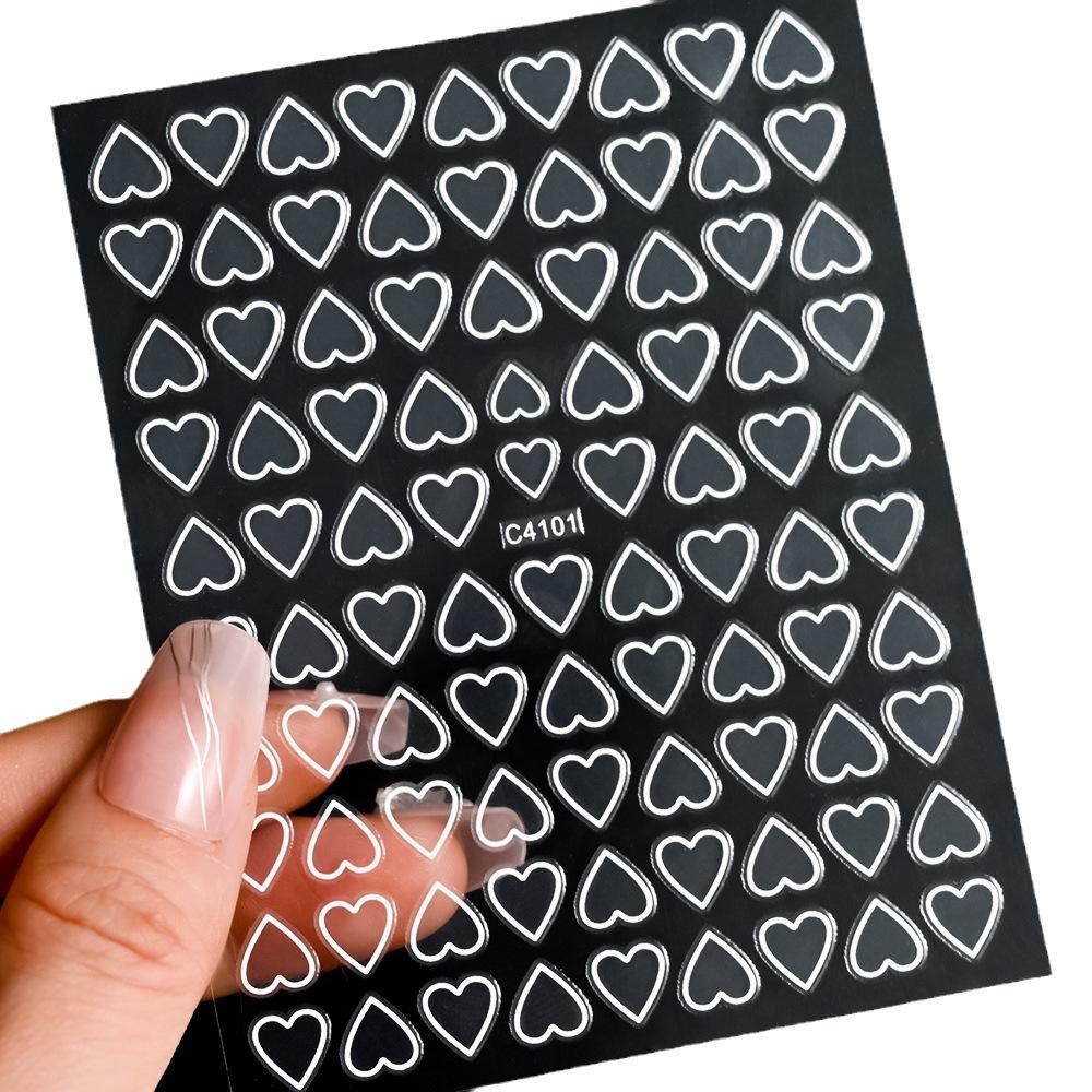 Hollow Love Nail Art Sticker Solid Color Simple Love Valentine'S Day Ladies Nail Decoration Sticker