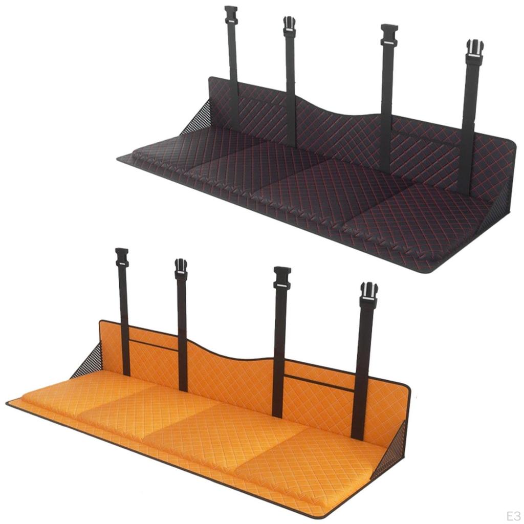 Car Back Seat Extender Plate Foldable Adjustable for Increase Bed Camping Space PU Leather