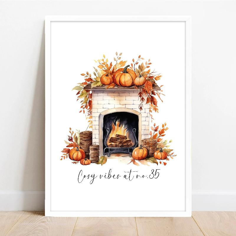 Pumpkin Spice PosterPrint Autumn Home Decor Pumpkin Coffee Latte Poster Seasonal Wall Art Fall Home Decorations Wall Art