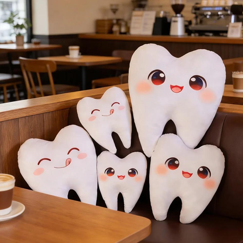 TreasuringU New Tooth Fairy Plush Toys Cartoon Tooth Stuffed Dolls White Teeth Stuffed Soft Pillow Birthday Gifts