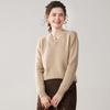 Damen Kaschmir V-Ausschnitt Pullover - Verdickte Herbst/Winter Strickware, Langarm, Überschnittene Schulter, Sieben-Stich Pullover Basisschicht.