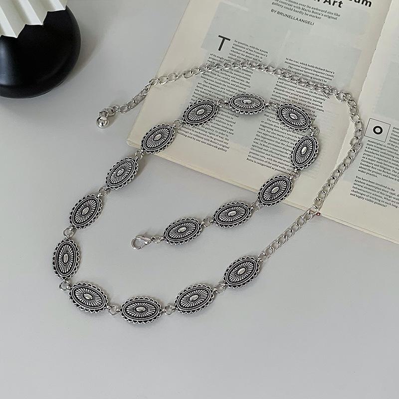 Silver Metal Butterfly Waist Chain Women'S Niche Premium Retro Belt Bohemian Decoration With Skirt