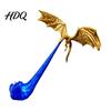 Fantasy Theme Room Decor Dragon Bookshelf Nook Light 3D Printed Fire-Breathing Shelf with Flame