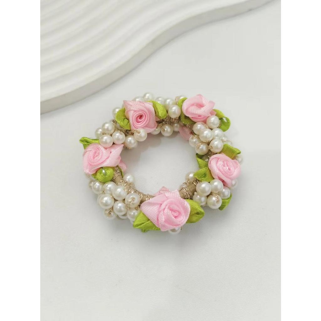 1 Pcs Women Fairyism Pearl Flower Headband Hair Accessory Suitable For Daily Hair Tying As A Gift
