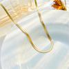 Italy Style Neutral Simple Gold-plated Printed Stainless Steel Blade Chain Necklace Bracelet Jewelry Sets for Women