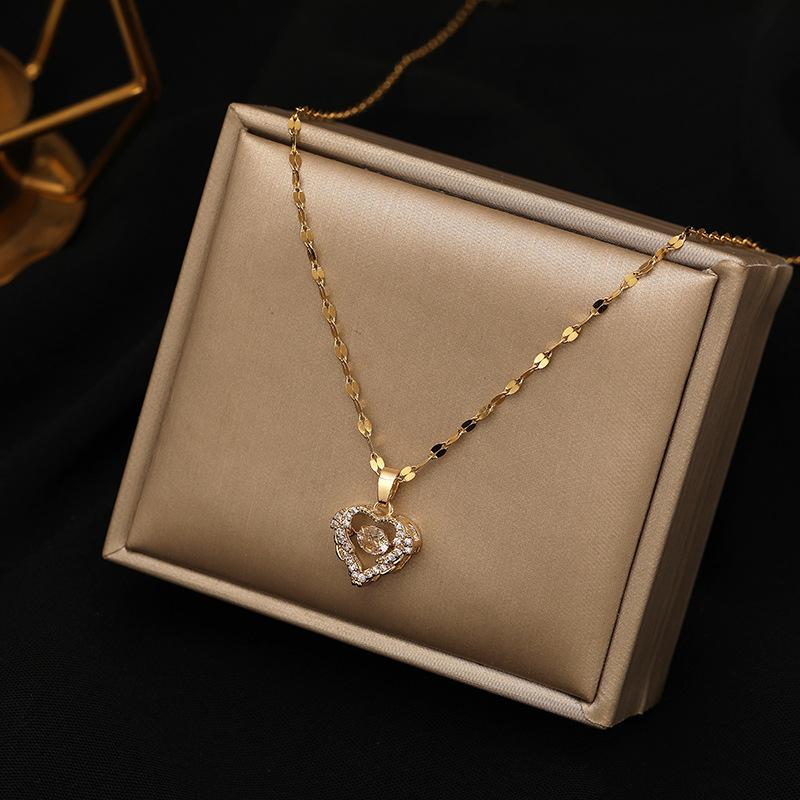 Do Not Fade Color Titanium Steel Necklace Ocean Heart Send Girlfriend Smart Love Jewelry
