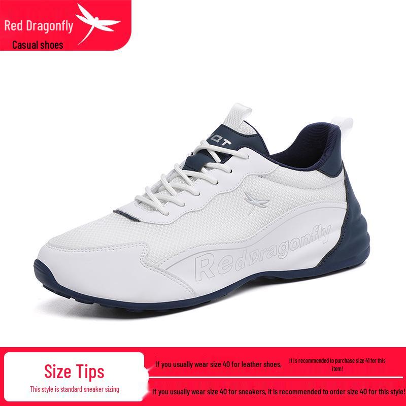Red Dragonfly Men s Spring/Autumn Casual Height-Boosting Lightweight Sneakers with Thick Rubber Sole. 38 белый