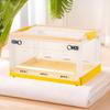 Side-Opening Transparent Storage Box with Lid for Clothes, Toys, and Books - Large Plastic Organizer for Wardrobes.