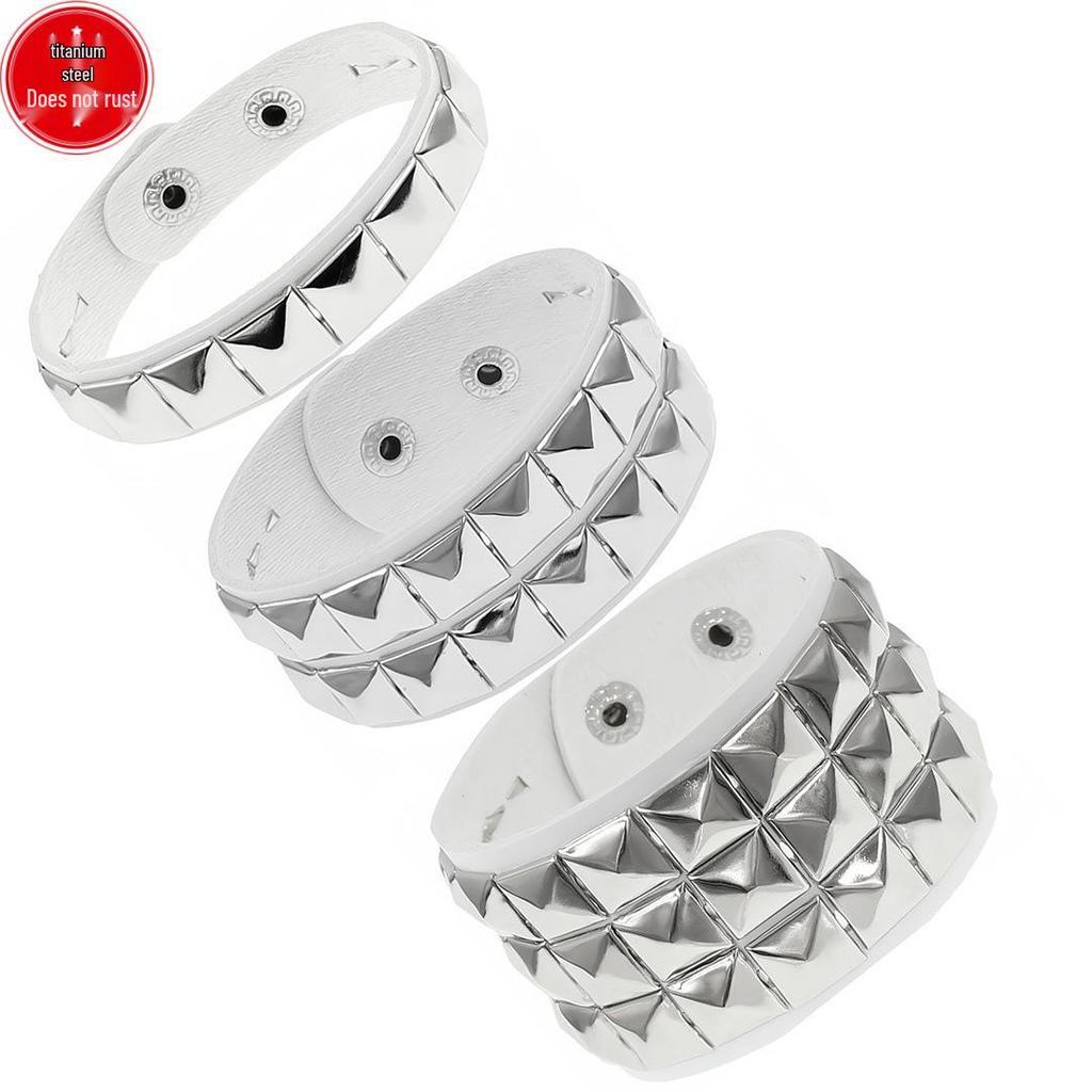 European & American Punk Street Style Rivet Leather Couple Bracelet for Nightclubs