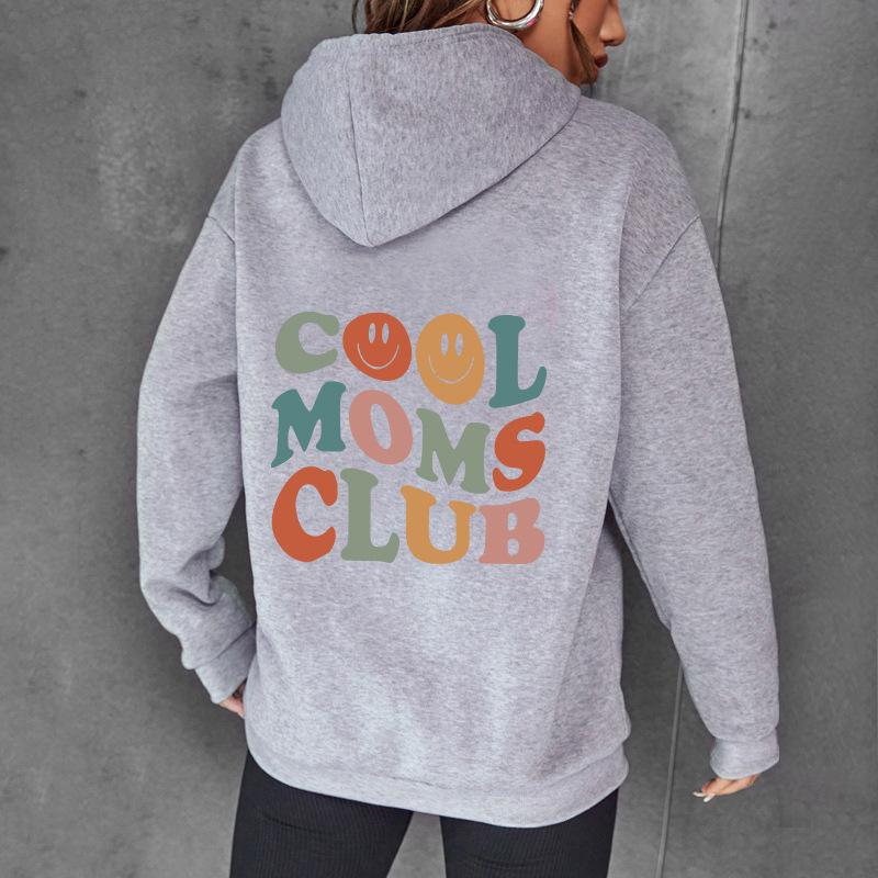 European and American Style Letter Print Women's Autumn/Winter Hooded Hoodie Top