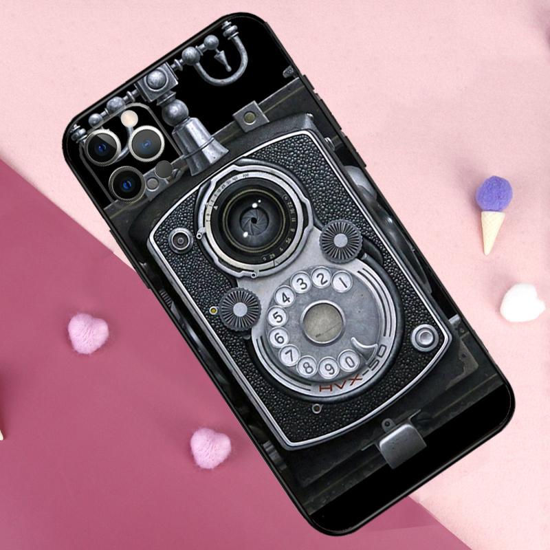 Retro Nostalgia Camera Phone Case For iPhone 17 Pro Max 11 14 15 16 Pro Max Plus 12 13 Mini 16e 17 Air Back Cover