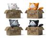3D Plastic Cat Figurine with Puppy Eyes for Bonsai Decor