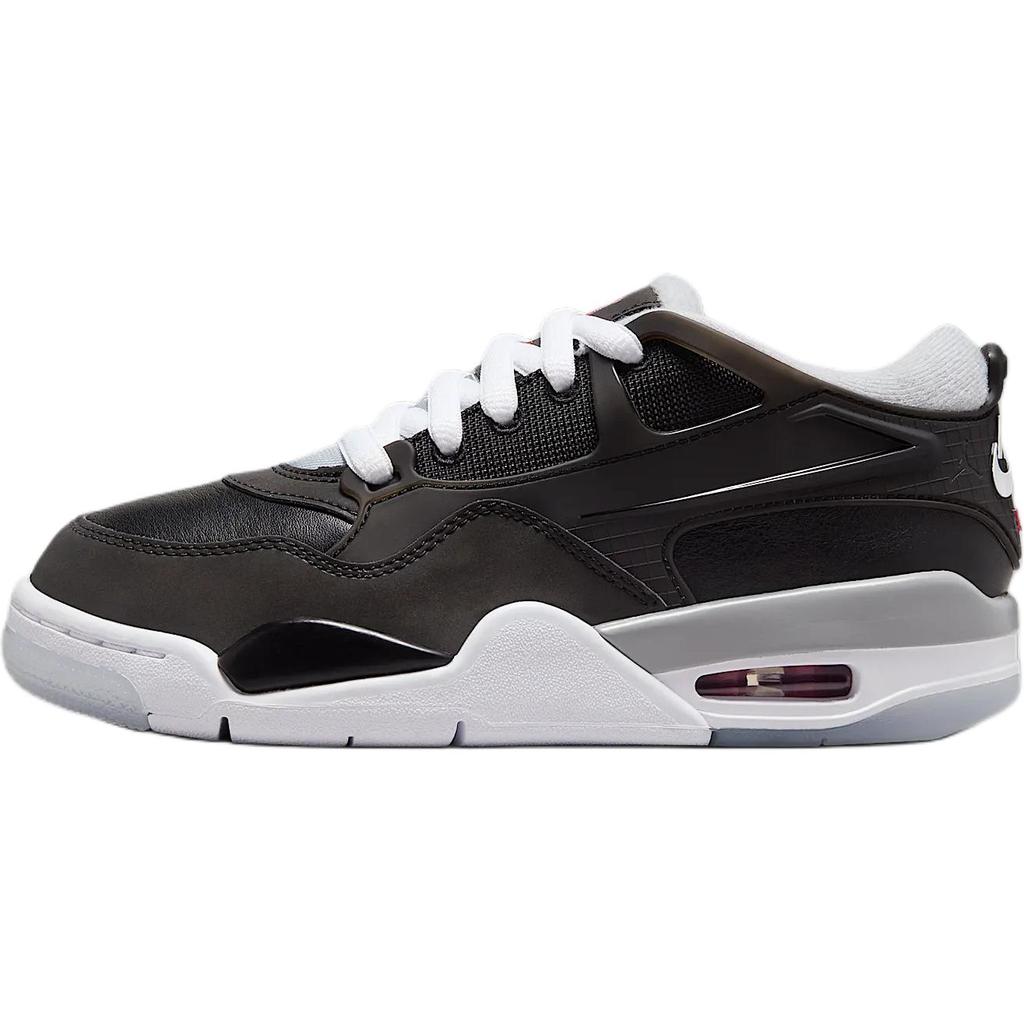 Air Jordan 4 RM GS Black Metallic Kids Sneakers Wolf-Grey White Fire-Red HV5187-010