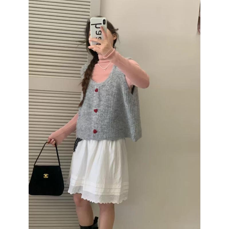 

Spring and Autumn Women s Sweater Knitted Vest Cardigan Knitted Vest Women s Vest 3XL світло-сірого кольору