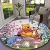 1pc Pooh Bear Pastel Forest Floral Printed Chair Rug for Home Office Use, Living Room Kitchen Game Room Round Carpet