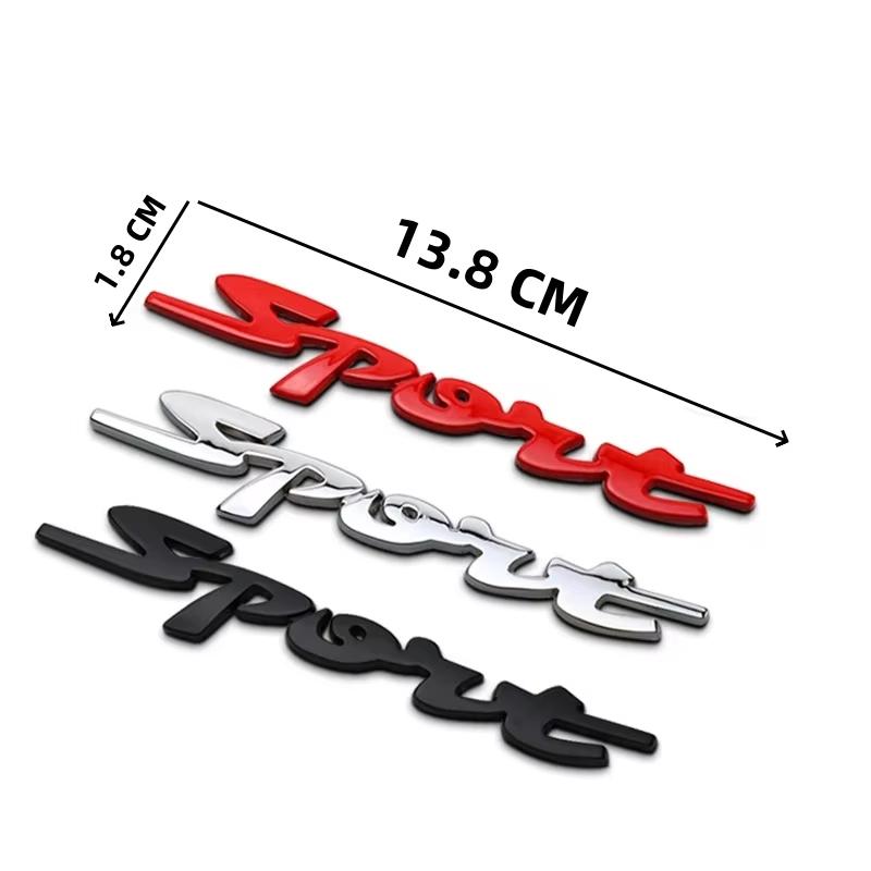 Metal 3D Car Styling Rear Trunk Body Racing Sport Word Letter Logo Sticker Emblem Badge Decal Sticker Auto SPORTS Accessories