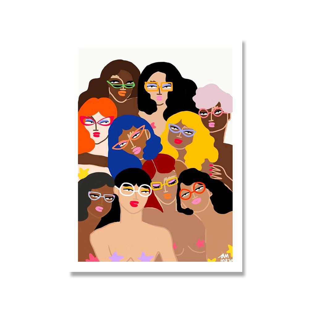 

Современные абстрактные женские постеры с принтом женского мира, мексиканские цвета, холст, картина Миранда, настенные художественные картинки для декора гостиной 21x30cm No Framed