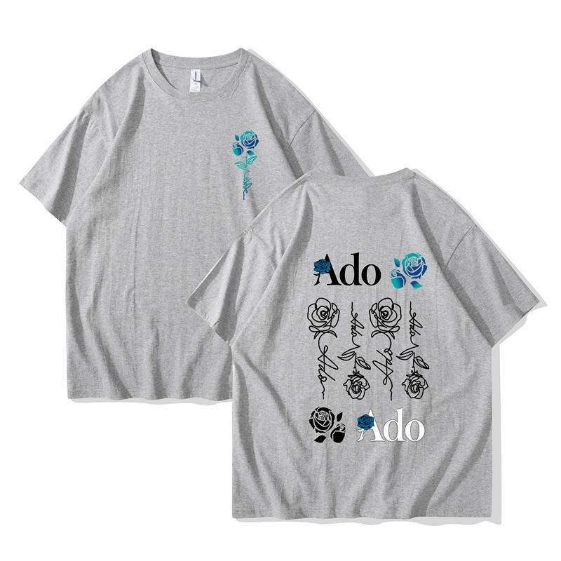 Ado Blue Rose T-Shirts Wish World Tour Merch Tee Damenmode Lässig Harajuku Kurzarm