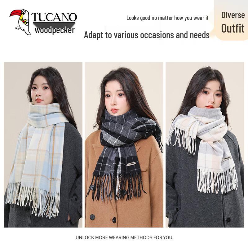 Specht Damen Schal mit Karomuster Imitation Kaschmir