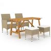 Exclusive House - 5 Pcs Garden Dining Set Beige