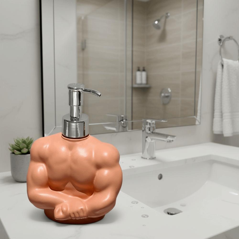 Pump Jar Muscle Liquid Soap Dispenser Press Type Hand Soap Bottle Muscle Man Lotion Bottle  Shower