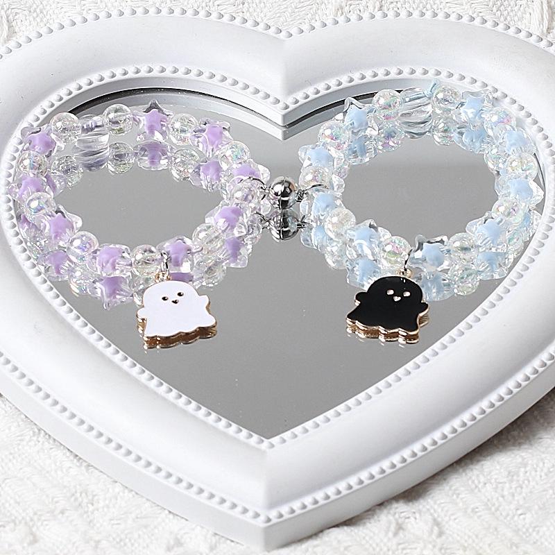 Cartoon Geist Kristall Armband: Freundschaftsgeschenk mit Perlen für beste Freundinnen, Paare und Studenten.