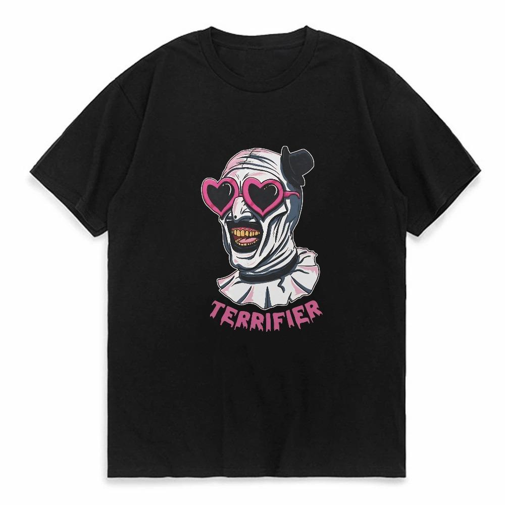 Terrifier Art Clown Heart Glasses print Tshirt Fashion Short Sleeved Round Neck tees women causal Streetwear Breathable tshirt