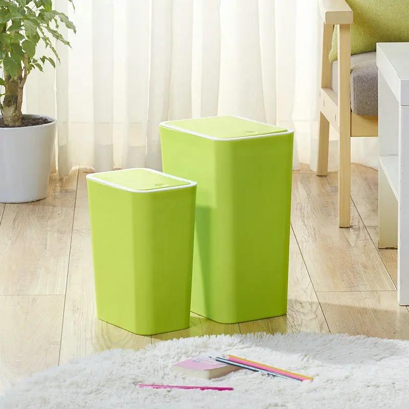 Cartoon Card Captor Sakura Pink Plastic Waste Bin With Lid Kitchen Household Cute Large Ashbin Bucket Creative Pressed Trash Can