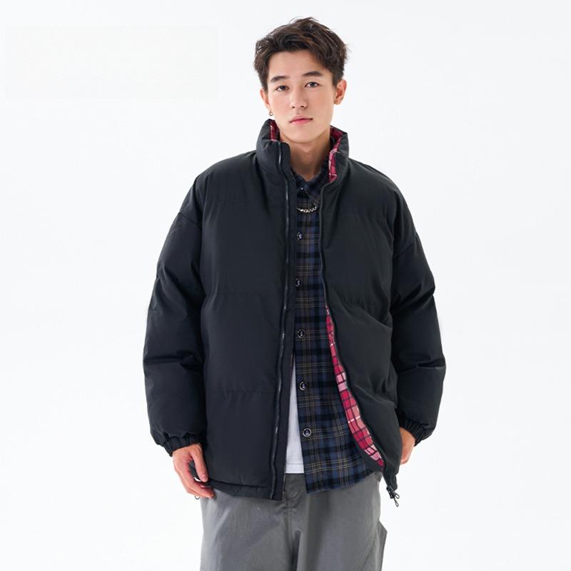Cotton Jacket Men and Women New Loose Stand-up Collar Cotton Jacket Warm Thickened Paragraph Cotton Clothing Men's Top Coat Couples Coat