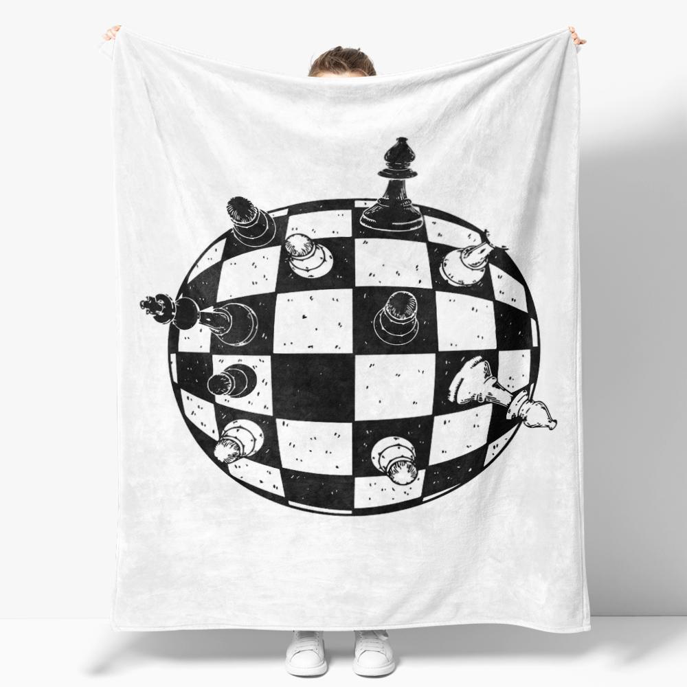 Cool and trendy chess wallpaper Flannel Blanket for Sofa Decoration Creative Throw Blankets For Bed