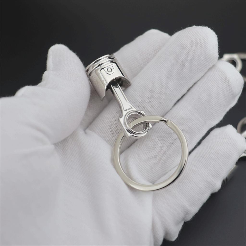 6Pcs/set Heavy Duty Alloy Car Engine Piston Keychain for Automotive Enthusiasts Mechanical Design Keyring Gift