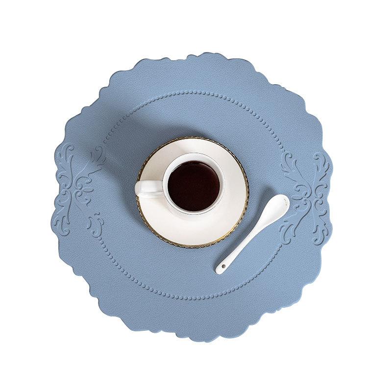 Leather Placemat Ins Wind Retro Dining Table Mat European Creative Thermal Insulation Mat Nordic Waterproof and Oil-proof Western Dining Mat