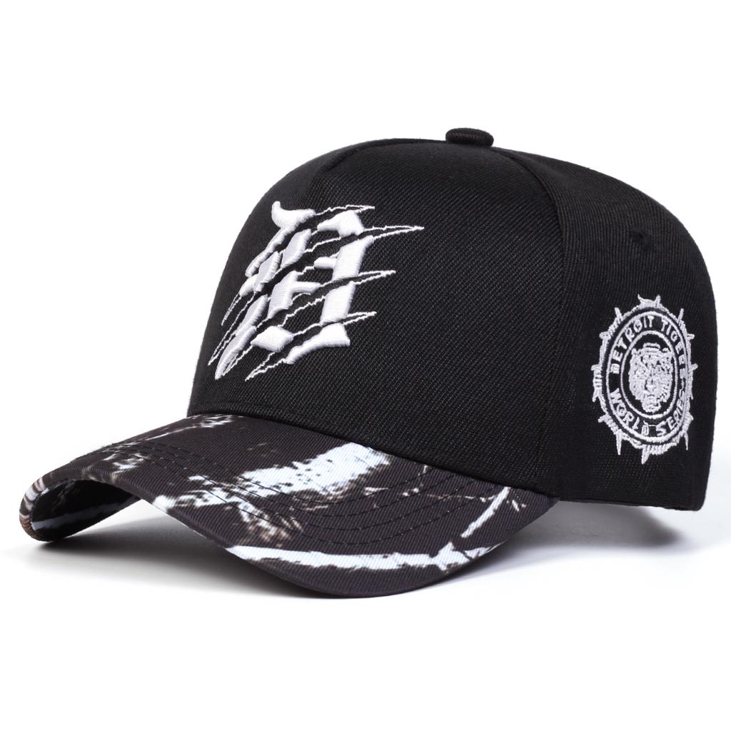 Unisex Gothic D Kratzspuren-Stickerei Persönlichkeit Baseballkappe Street Hip-Hop Kappen Frühling Herbst Outdoor Freizeit Hüte Reisezubehör für Damen Herren