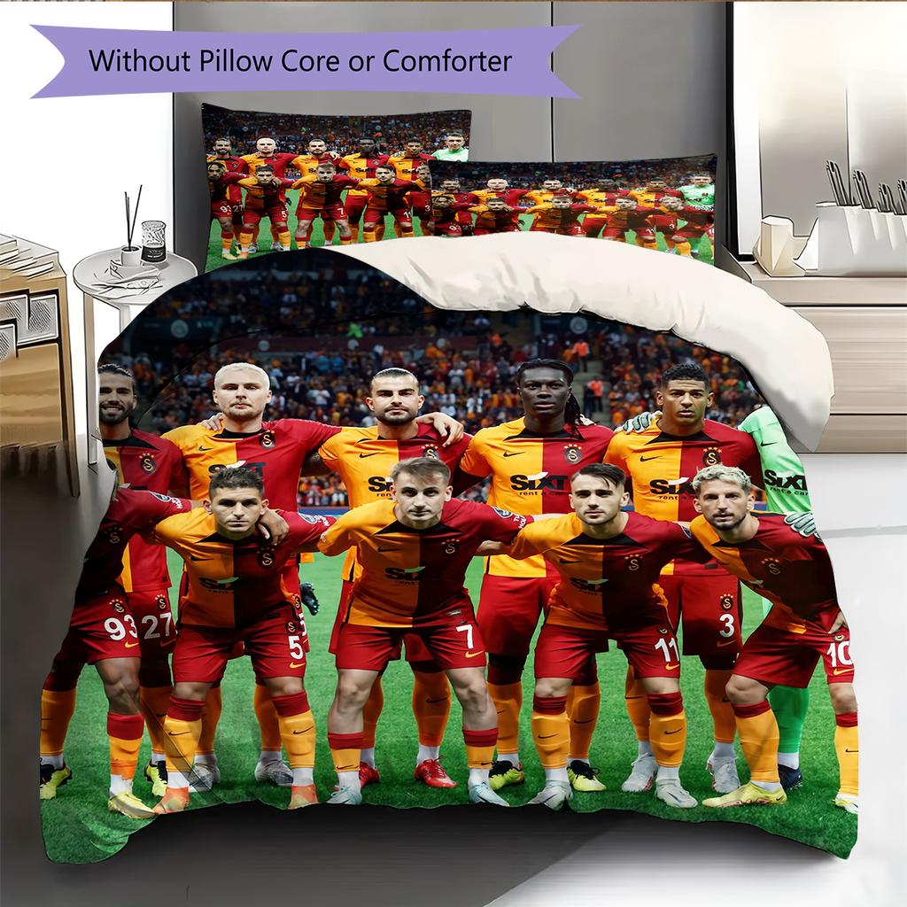 Galatasaray Pattern Bedding Home Decoration Birthday & Festival Gift (1 * duvet cover + 2 * pillowcase, without core)