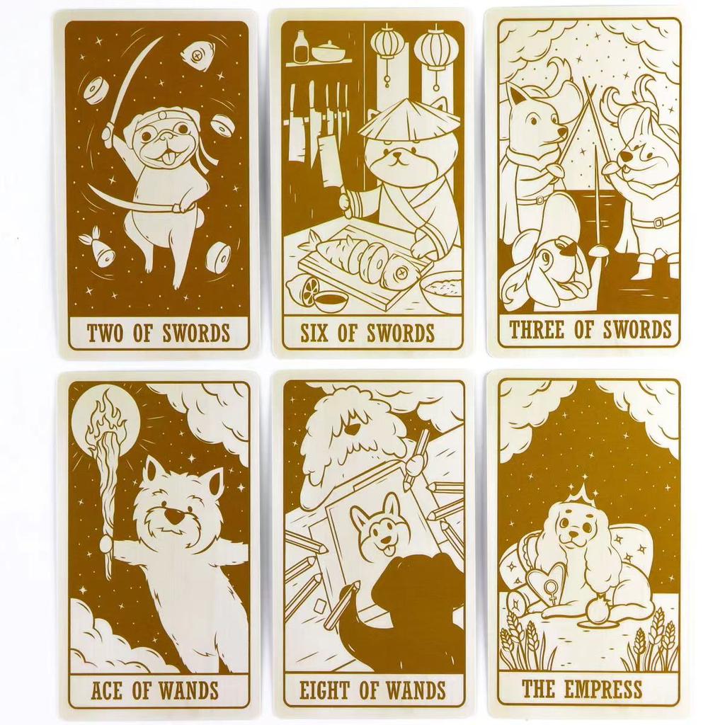 10.3*6cm Puppy Tarot Deck 78 Cute Tarot Cards for Beginners Rider-waite Tarot System Pocket Size Dog Themed Tarot