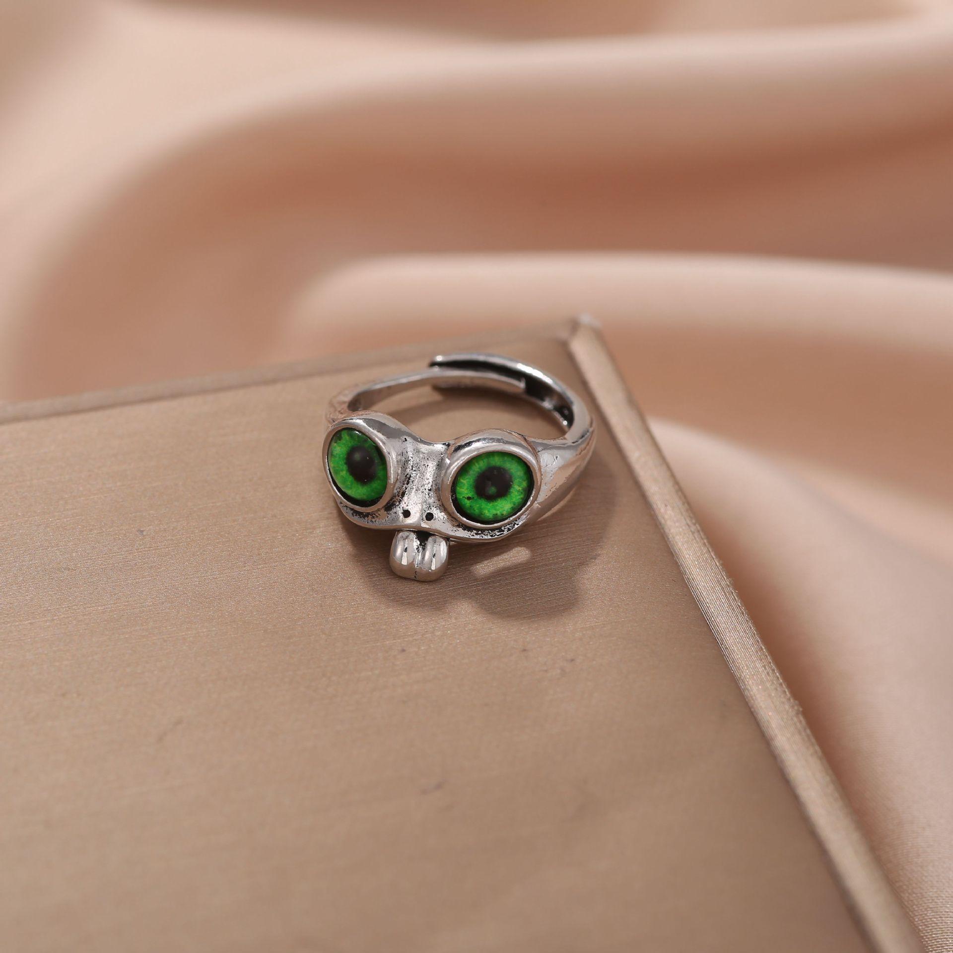 

Милое 3D хип-хоп открытое кольцо для мужчин и женщин One Size зелёный