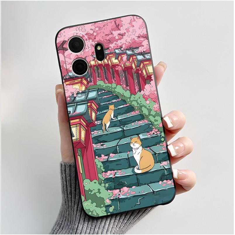 TCL NxtPaper 70 Pro İçin Sevimli Kılıf Coque Capa Baskılı Kabuk Koruyucu Kapak Yumuşak Silikon Karikatür Telefon Kılıfı Funda