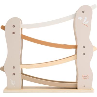 Edute Slope Toy: Cars Slide Down a Slope, Fostering Concentration and Predictive Skills. LabelLabel Car Slider Wooden Car Toy for 1-2 Year Olds, Birth